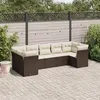 Image de vidaXL Salon de Jardin avec Coussins 7 pcs, Canapés de Terrasse, Ensemble de Meubles de Patio, Mobilier d'Extérieur, Marron 3249962