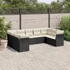 Image de vidaXL Salon de Jardin avec Coussins 9 pcs, Canapés de Terrasse, Ensemble de Meubles de Patio, Mobilier d'Extérieur, Noir 3249965