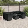 Image de vidaXL 10-delige Loungeset met kussens poly rattan zwart3249974