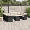 Image de vidaXL Salon de Jardin avec Coussins 10 pcs, Canapés de Terrasse, Ensemble de Meubles de Patio, Mobilier d'Extérieur, Noir 3249975