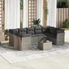 Image de vidaXL Salon de Jardin avec Coussins 10 pcs, Canapés avec Pieds Réglables, Ensemble de Meubles d'Extérieur Patio Terrasse, 3249979