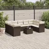 Image de Salon de jardin modulable Vidaxl resine tressee marron 10 pieces x 289 x 69 9 personnes