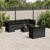 Image de vidaXL 10-delige Loungeset met kussens poly rattan zwart3249994
