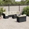 Image de vidaXL Salon de Jardin avec Coussins 10 pcs, Canapés de Terrasse, Ensemble de Meubles de Patio, Mobilier d'Extérieur, Noir 3249995