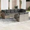 Image de vidaXL Salon de Jardin avec Coussins 10 pcs, Canapés avec Pieds Réglables, Ensemble de Meubles d'Extérieur Patio Terrasse, 3249999