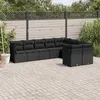 Image de vidaXL 9-delige Loungeset met kussens poly rattan zwart3250004
