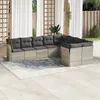 Image de Salon de jardin modulable Vidaxl resine tressee 9 pieces gris 62.0 x 62 x 69