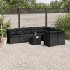 Image de vidaXL 10-delige Loungeset met kussens poly rattan zwart3250014