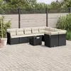 Image de vidaXL Salon de Jardin avec Coussins 10 pcs, Canapés de Terrasse, Ensemble de Meubles de Patio, Mobilier d'Extérieur, Noir 3250015