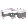 Image de vidaXL Salon de jardin avec coussins 10 pcs gris résine tressée 3250019
