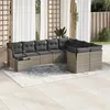 Image de Salon de jardin modulable Vidaxl rotin gris 10 pieces 9 personnes