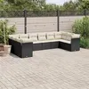 Image de vidaXL Salon de jardin 10 pcs avec coussins noir résine tressée 3250035