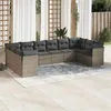 Image de vidaXL Salon de jardin avec coussins 10 pcs gris résine tressée 3250039
