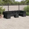 Image de vidaXL Salon de Jardin avec Coussins 12 pcs, Canapés de Patio, Ensemble de Meubles, Mobilier de Terrasse Extérieur, Noir 3224417