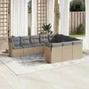 Image de vidaXL Salon de jardin avec coussins 10 pcs beige résine tressée 3250058