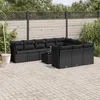 Image de Salon de jardin modulable Vidaxl resine tressee noir 11 pieces x 289 x 69 10 personnes