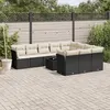 Image de vidaXL Salon de Jardin avec Coussins 11 pcs, Canapés de Terrasse, Ensemble de Meubles de Patio, Mobilier d'Extérieur, Noir 3250065