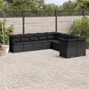 Image de vidaXL Salon de jardin 10 pcs avec coussins noir résine tressée 3250074