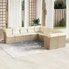 Image de vidaXL 10-delige Loungeset met kussens poly rattan beige3250077
