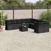 Image de vidaXL Salon de Jardin avec Coussins 8 pcs, Canapés de Terrasse, Ensemble de Meubles de Patio, Mobilier d'Extérieur, Noir 3259388