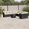 Image de vidaXL Salon de Jardin avec Coussins 11 pcs, Canapés de Terrasse, Ensemble de Meubles de Patio, Mobilier d'Extérieur, Noir 3250085
