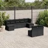 Image de vidaXL Salon de jardin 9 pcs avec coussins noir résine tressée 3250104