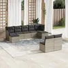 Image de vidaXL Salon de Jardin avec Coussins 9 pcs, Canapés avec Pieds Réglables, Ensemble de Meubles d'Extérieur Patio Terrasse, 3250109