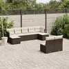 Image de vidaXL Salon de Jardin avec Coussins 9 pcs, Canapés de Terrasse, Ensemble de Meubles de Patio, Mobilier d'Extérieur, Marron 3250112