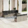 Image de Salon de jardin modulable VIDAXL resine tressee gris 10 pieces 10 personnes