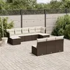 Image de vidaXL Salon de Jardin avec Coussins 10 pcs, Canapés de Terrasse, Ensemble de Meubles de Patio, Mobilier d'Extérieur, Marron 3250132