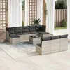 Image de Gris Vidaxl 11 pieces resine tressee salon de jardin modulable