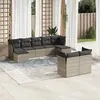 Image de Salon de jardin modulable Vidaxl resine tressee gris 9 pieces 62.0 x 62 x 69 9 personnes