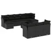Image de Salon de jardin vidaXL 11 pcs avec coussins noir tressée