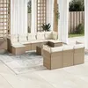 Image de Salon de jardin modulable vidaxl rotin 8 personnes 11 pieces