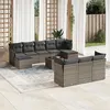 Image de Salon de jardin modulable Vidaxl rotin gris 11 pieces 8 personnes