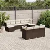 Image de Salon de jardin modulable Vidaxl rotin marron 11 pieces 8 personnes