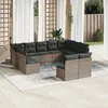 Image de vidaXL Salon de jardin 11 pcs avec coussins gris résine tressée 3250189