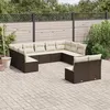 Image de Salon de jardin modulable Vidaxl resine tressee marron 11 pieces 11 personnes