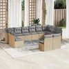 Image de vidaXL Salon de jardin avec coussins 12 pcs beige résine tressée 3250208
