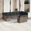 Image de vidaXL Salon de jardin avec coussins 12 pcs gris résine tressée 3250209