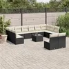 Image de Salon de jardin modulable Vidaxl rotin noir 13 pieces 12 personnes