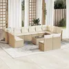 Image de Salon de jardin modulable VIDAXL rotin beige 13 pieces