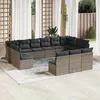 Image de vidaXL Salon de Jardin avec Coussins 14 pcs, Canapés de Terrasse, Ensemble de Meubles de Patio, Mobilier d'Extérieur, Gris 3223905
