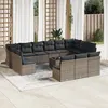 Image de Salon de jardin modulable VIDAXL rotin gris 14 pieces