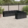 Image de vidaXL Salon de jardin 11 pcs avec coussins noir résine tressée 3250244
