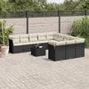 Image de vidaXL Salon de jardin 12 pcs avec coussins noir résine tressée 3250255