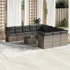 Image de Salon de jardin modulable Vidaxl rotin gris 12 pieces 11 personnes