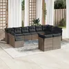 Image de vidaXL Salon de Jardin avec Coussins 12 pcs, Canapés de Patio, Ensemble de Meubles, Mobilier de Terrasse Extérieur, Gris 3223947