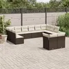 Image de Salon de jardin modulable Vidaxl resine tressee marron 12 pieces 12 personnes