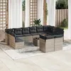 Image de vidaXL Salon de Jardin avec Coussins 14 pcs, Canapés de Terrasse, Ensemble de Meubles d'Extérieur Patio, Moderne, Noir 3218395